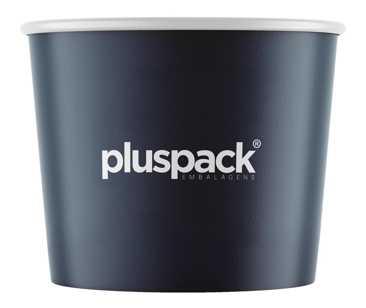 Pote de papel de 550 ml personalizado com a marca Pluspack