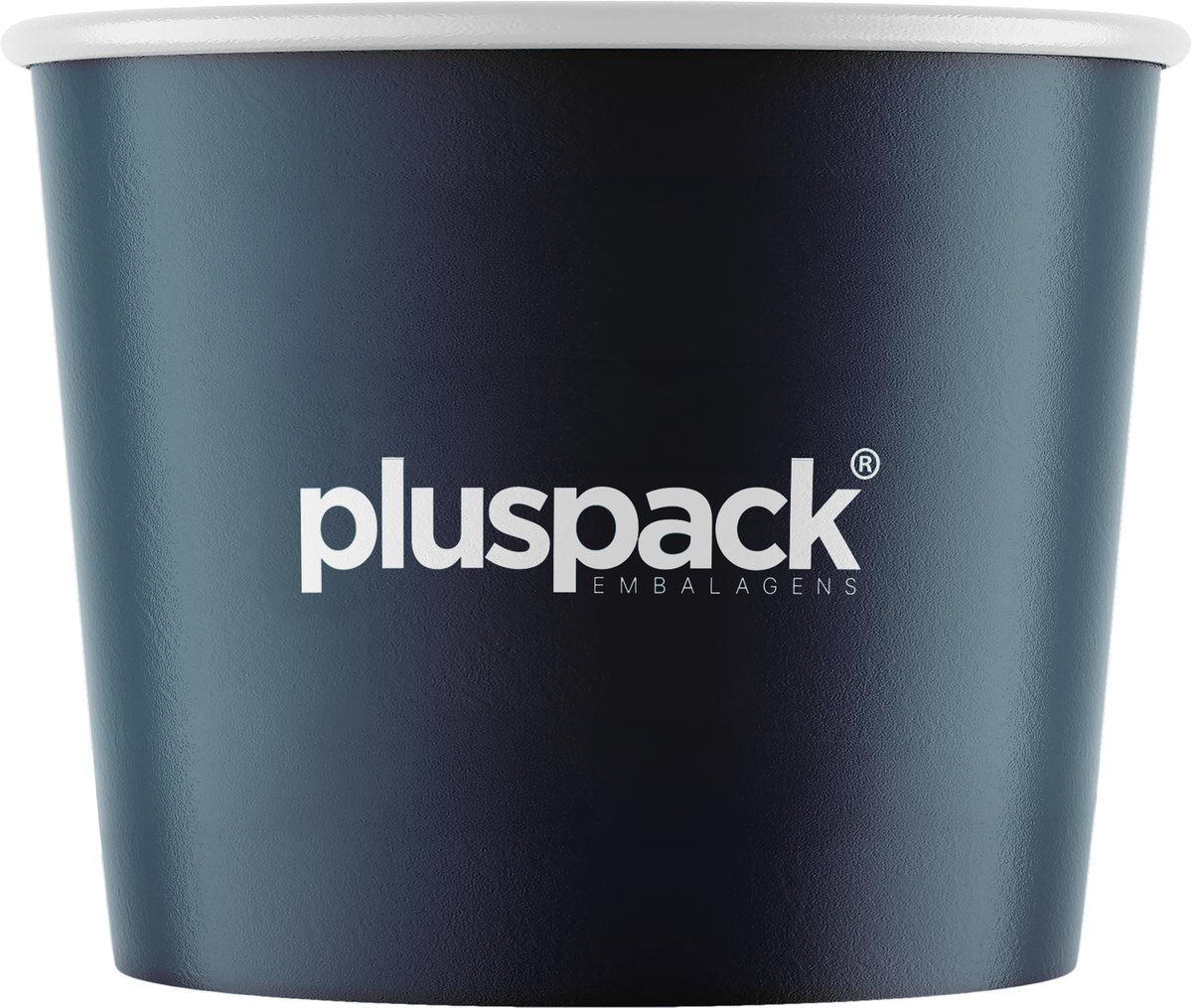 Pote de papel de 750 ml personalizado com a marca Pluspack